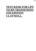 TEST BANK FOR LPN TO RN TRANSITIONS 4TH EDITION CLAYWELL