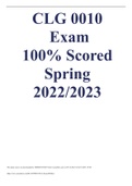 CLG 0010 Exam 100% Scored_ Spring 2022-2023