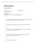 BIO 251 - Quiz 2. Questions and Answers. Complete Solutions Guide.