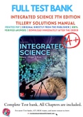 Integrated Science 7th Edition Solutions Manual by Bill Tillery&comma; Eldon Enger&comma; Frederick Ross 9781260084474 Chapter 1-26 Complete Guide