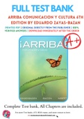 Test Bank For Arriba Comunicacion y cultura 6th Edition By Eduardo Zayas-Bazan. ISBN: 9780205203338