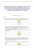   NURSING 2058 HEALTH ASSESSMENT EXAM1&comma;2 AND FINALEXAM &sol;HEALTH ASSESSMENT EXAM 1&comma;2& FINAL EXAM LATEST 2022-2023&vert; QUESTIONS AND ANSWERS WITH RATIONALES &vert;AGRADE