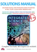 Solutions Manual for Integrated Science 7th Edition by Bill Tillery, Eldon Enger, Frederick Ross 9781260084474 Chapter 1-26 Complete Guide.