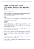 CGFM - Exam 1: Government Environment Questions And Answers 2023