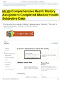 NR 509 Comprehensive Health History Assignment Completed Shadow Health Subjective Data&period;