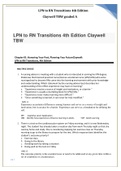 HESI LPN to RN Transitions 4th Edition Claywell TBW graded A+