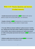 WGU C157 -Essentials of Advanced Nursing  STUDY BUNDLE (COMPLETE PACKAGE) 2022/2023 | 100% Verified Answers