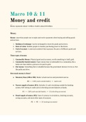 Macroeconomics Ch. 10.1-11.1: Money and credit