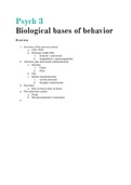 Psych Ch. 3: The Biological Bases of Behavior SUMMARY (from: PSYCHOLOGY: THEMES AND VARIATIONS)