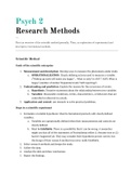 Psych Ch. 2: Research Methods SUMMARY (from: PSYCHOLOGY: THEMES AND VARIATIONS)