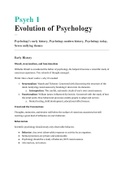 Psych Chapter 1: Evolution of Psychology SUMMARY (from: PSYCHOLOGY: THEMES AND VARIATIONS) 