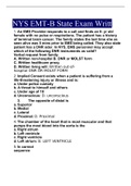 NYS EMT-B State Exam Written Study Guide 2022 with COMPLETE SOLUTION