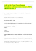 CJE 4610 - Final Exam Review Questions with accurate answers. 100% verified. Rated A