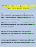 HESI Pediatric Final Exam Questions and Answers (2022/2023) (Verified Answers)