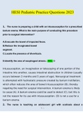 HESI Pediatric Practice Questions 2023  (Verified Answers)