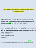 HESI Health Assessment Exam Questions and Answers (2023/2024) (Verified Answers)