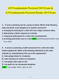 ATI Fundamentals Proctored  STUDY BUNDLE PACK SOLUTION (Questions and Answers )(2019-2023) (Verified Answers)