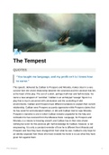 Grade 12 notes on The Tempest by Shakespeare 