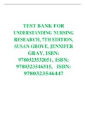 TEST BANK FOR UNDERSTANDING NURSING RESEARCH 7TH EDITION SUSAN K GROOVE,JENNIFER GRAY >CHAPTER 1- 14<