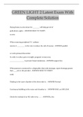 GREEN LIGHT 2 Latest Exam With Complete Solution