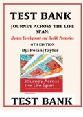 TEST BANK JOURNEY ACROSS THE LIFESPAN;HUMAN DEVELOPMENT AND HEALTH PROMOTION 6TH EDITION ELAINE, DAPHNE|100% VERIFIED AND COMPLETE GUIDE SOLUTION.