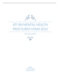 ATI RN MENTAL HEALTH PROCTURED EXAM 2022