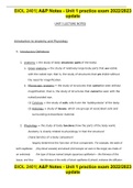 BIOL 2401| A&P Notes - Unit 1 practice exam 2022/2023 update