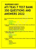 NURSING 6501 ATI TEAS 7 Exam Test Bank 300 Science Questions with Answers.