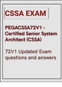 (Download) PEGACSSA72V1 - Certified Senior System Architect (CSSA) 72V1 Updated Exam questions and answers| solved|