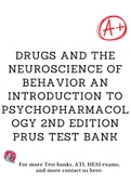 Drugs and the Neuroscience of Behavior An Introduction to Psychopharmacology 2nd Edition Prus Test Bank