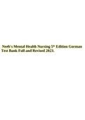 Neeb's Mental Health Nursing 5th Edition Gorman Test Bank Full and Revised 2023.