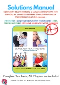 Community Health Nursing&colon; A Canadian Perspective &lpar;4th Edition&rpar; By  Lynnette Leeseberg Stamler PhD RN FAAN 9780133156256 Solutions Manual &period;