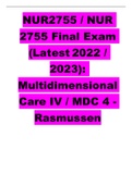  NUR 2755 Multidimensional Care IV 2022&sol;2023