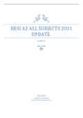HESI A2 ALL SUBJECTS V1 2020/2021 UPDATE