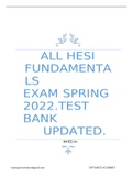     ALL HESI      FUNDAMENTALS EXAM SPRING 2022&period;TEST BANK UPDATED&period;