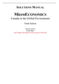 Solutions Manual for MicroEconomics Canada in the Global Environment 9th Edition By Michael Parkin,  Robin Bade (All Chapters, 100% Original Verified, A+ Grade)