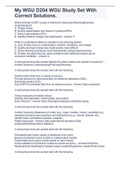 My WGU D204 WGU Study Set With Correct Solutions&period;