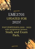 LME3701 Study & Exam Pack (Portfolios (2020 - 2022) with past assignments 