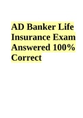 AD Banker Life Insurance Exam Answered 100% Correct