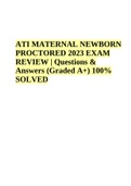 ATI MATERNAL NEWBORN PROCTORED 2023 EXAM REVIEW | Questions & Answers (Graded A+) 100% SOLVED