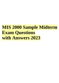 MIS 2000 Sample Midterm Exam Questions with Answers 2023