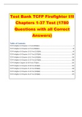 Test Bank TCFP Firefighter I/II Chapters 1-37 Test (1780 Questions with all Correct Answers)