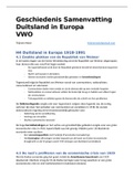 Geschiedenis samenvatting Duitsland VWO SE - CE 