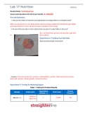 BIO202L Lab 17 Nutrition&lbrack;GRADED A&plus;&rsqb;