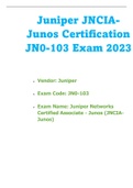 Juniper JNCIA-Junos Certification JN0-103 Exam Q&A 2023