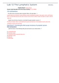 BIO202L Lab 12 The Lymphatic System&lbrack;ALREADY PASSED&rsqb;