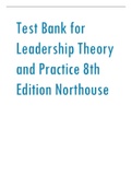 Test Bank for Leadership Theory and Practice 8th Edition Northouse.