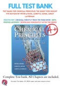 Test Bank For Chemical Principles The Quest for Insight 7th Edition by Peter Atkins, Loretta Jones, Leroy Laverman 9781464183959 Chapter 1-11 Complete Guide.