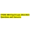 FNDH 400 Final Exam 2022/2023 Questions and Answers.