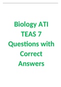 Biology ATI TEAS 7 Questions with Correct Answers